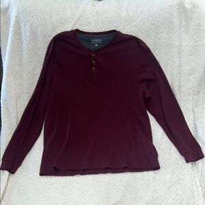 🟢 Club Room Burgundy Long Sleeve Henley
